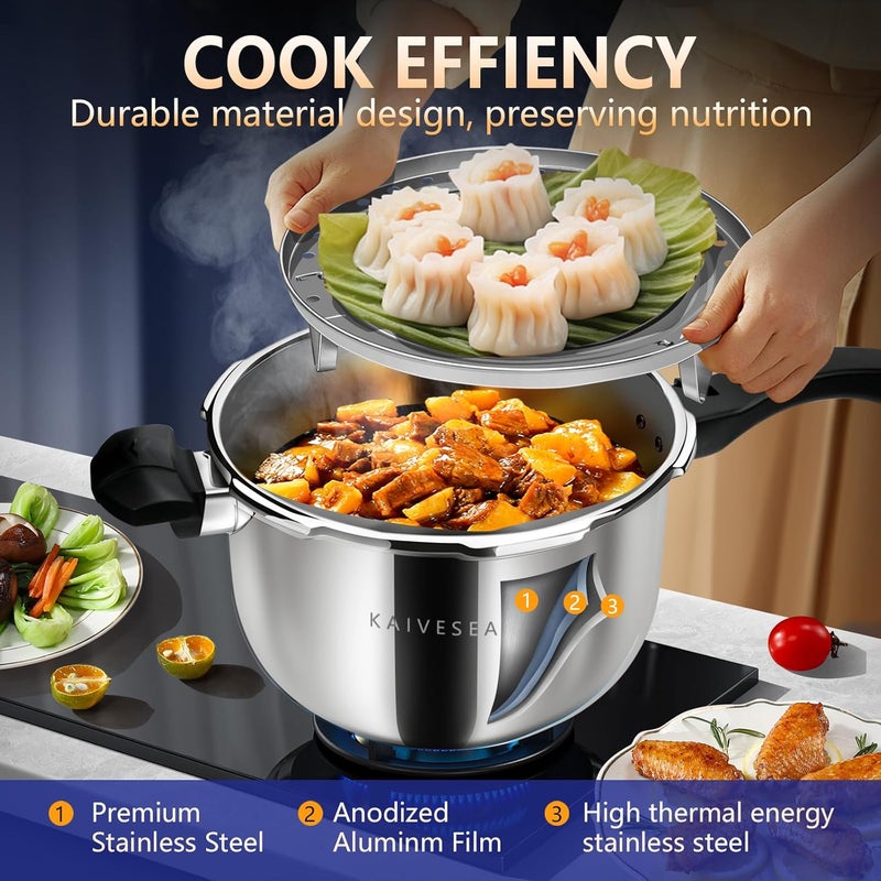 KAIVESEA Pressure Cooker Stainless Steel ollas de presión para cocinar stovetop small pressure cookers 3qt olla de presion rice cooker mini pressure cookers - Image 5